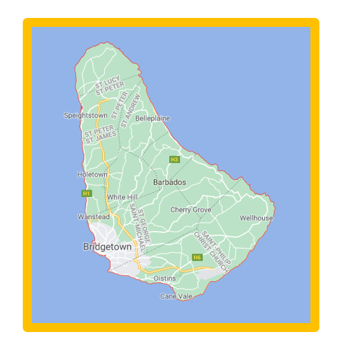 carte de l'île de la Barbade