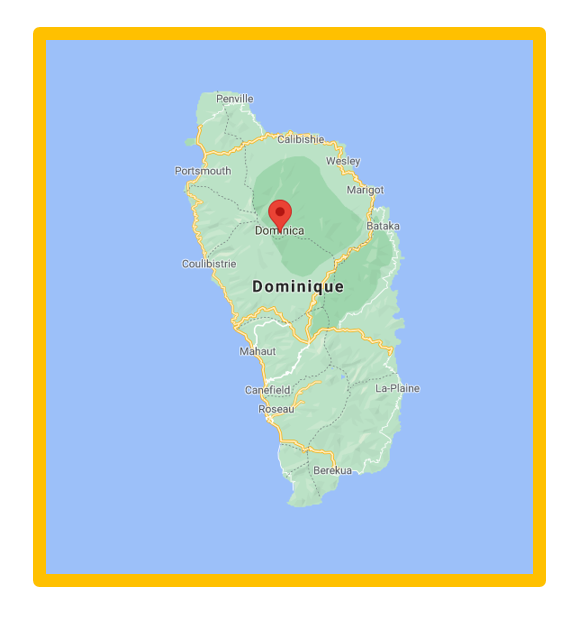 carte de île de La Dominique