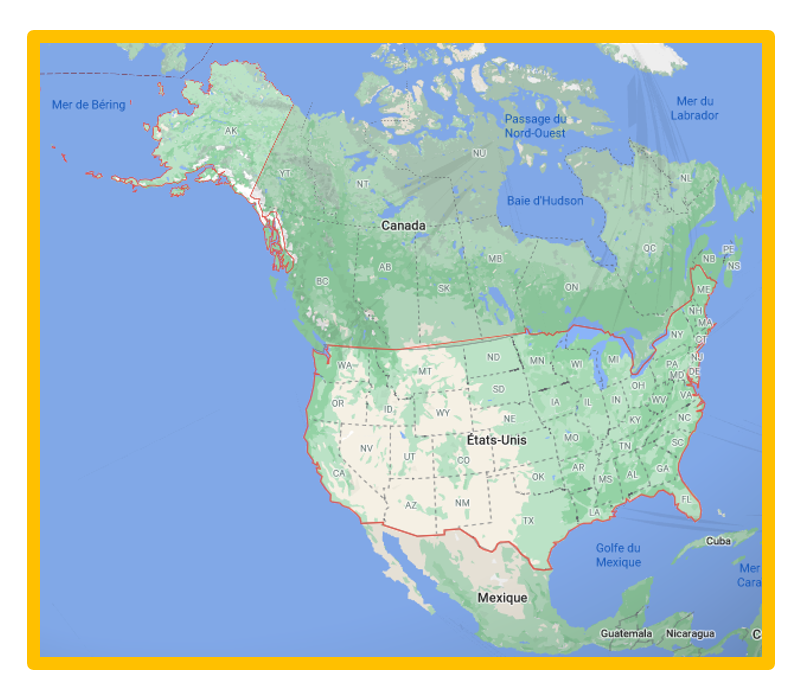 carte des Etats-Unis
