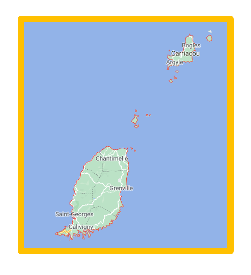 carte de île de Grenade