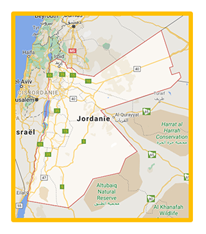 carte de la  Jordanie