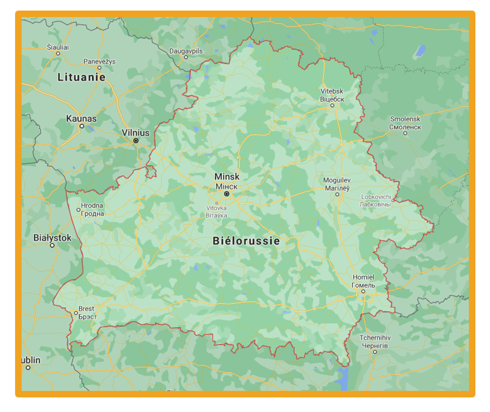 carte de la Biélorussie
