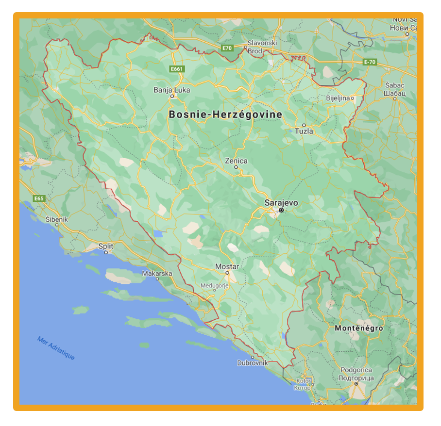 carte de la Bosnie-Herzégovine