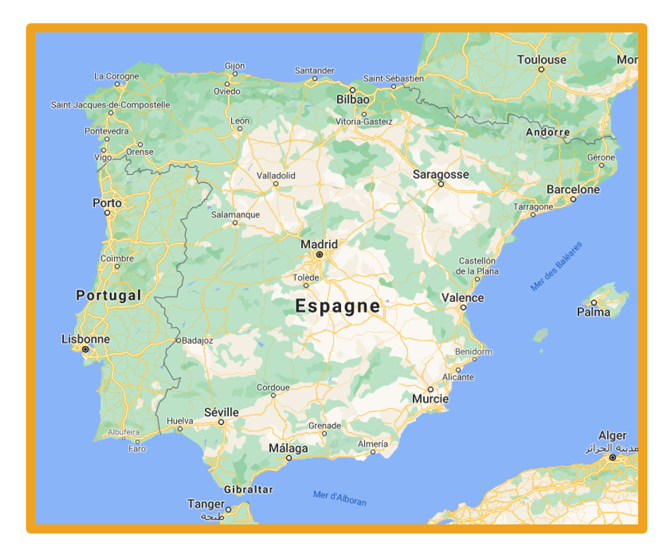 carte de l'Espagne