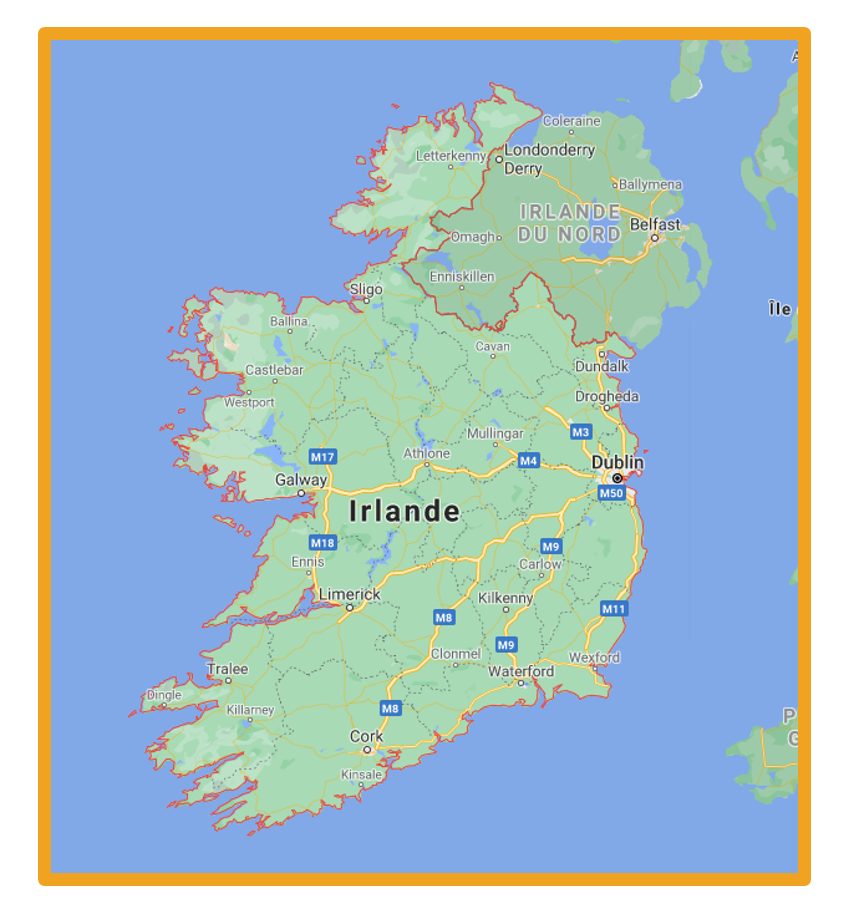 carte de l'Irlande