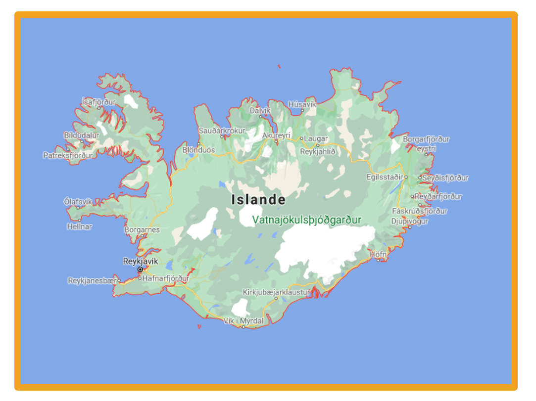 carte de l'Islande