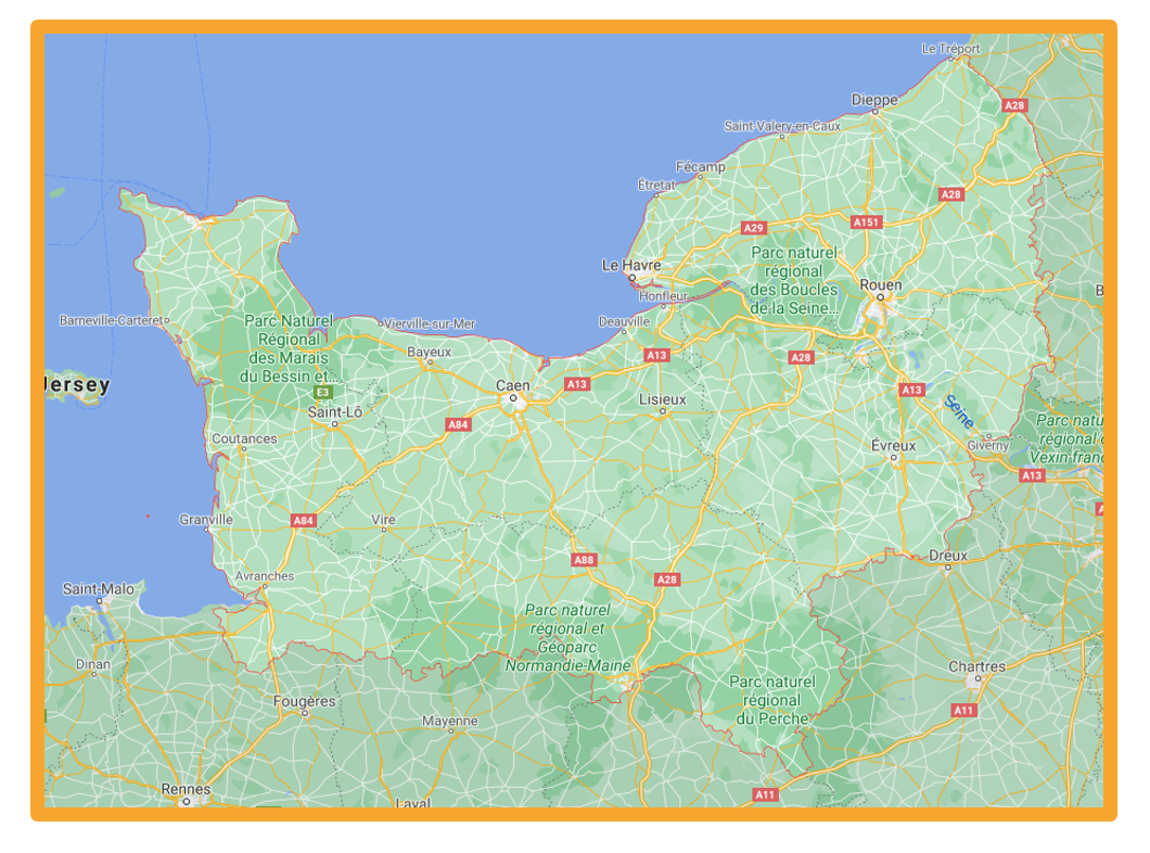 carte de la région Normandie