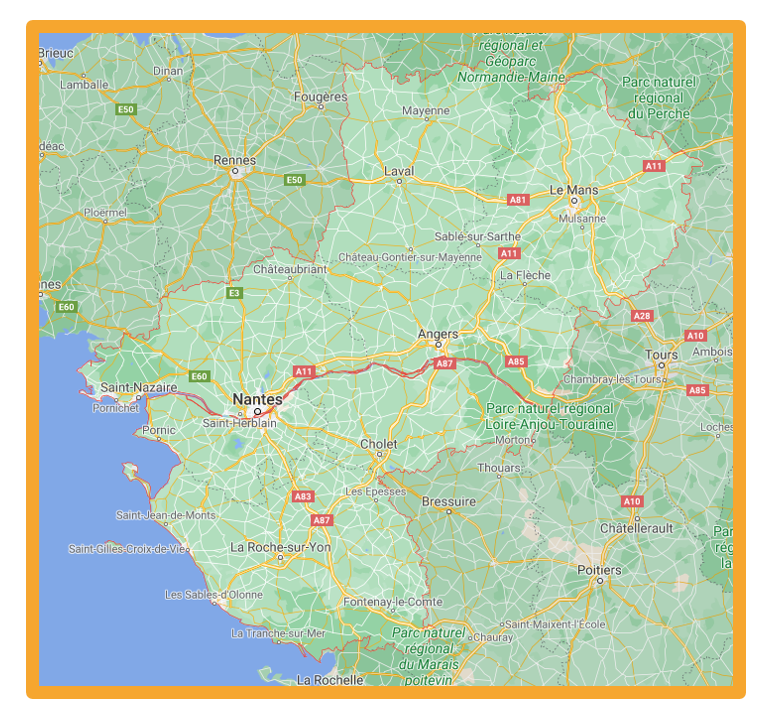carte de la région Pays de la Loire